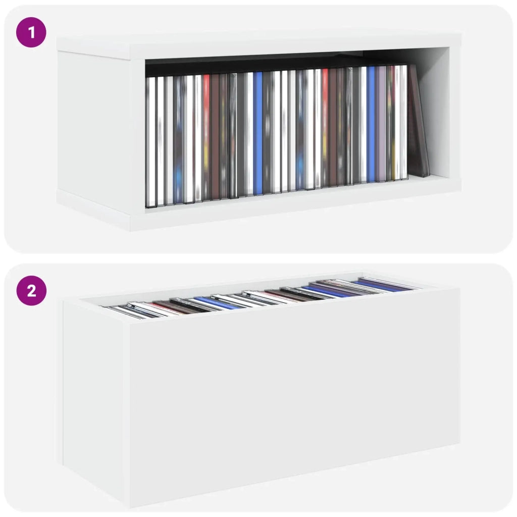 Rack per Stoccaggio CD 4 pz Bianco 40 x 17 x 17 cm 8012708