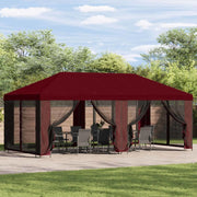 Gazebo da giardino 6 x 3 m Borgogna Poliestere e Acciaio 190 3376017