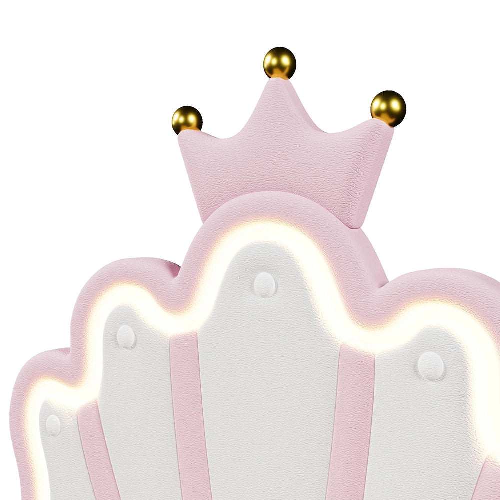 Letto principessa 90x200cm?- Xylo - corona LED rosa