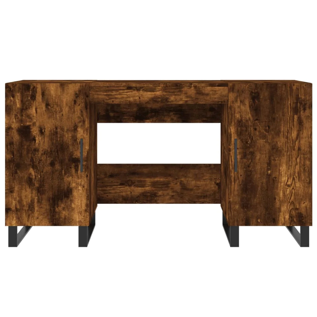 Scrivania da ufficio postazione di lavoro mobile per computer studio rovere affumicato 140 x 50 x 75 cm legno ingegnerizzato marrone 02_0023584