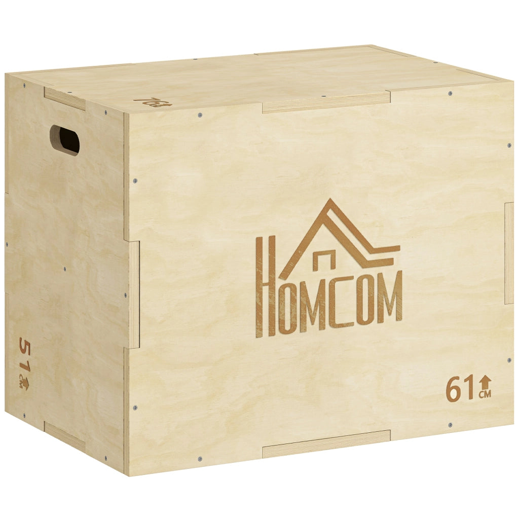 Scatola Plyometrica in Legno 3 Altezze ¨C Zephmum ¨C 61x51x76cm