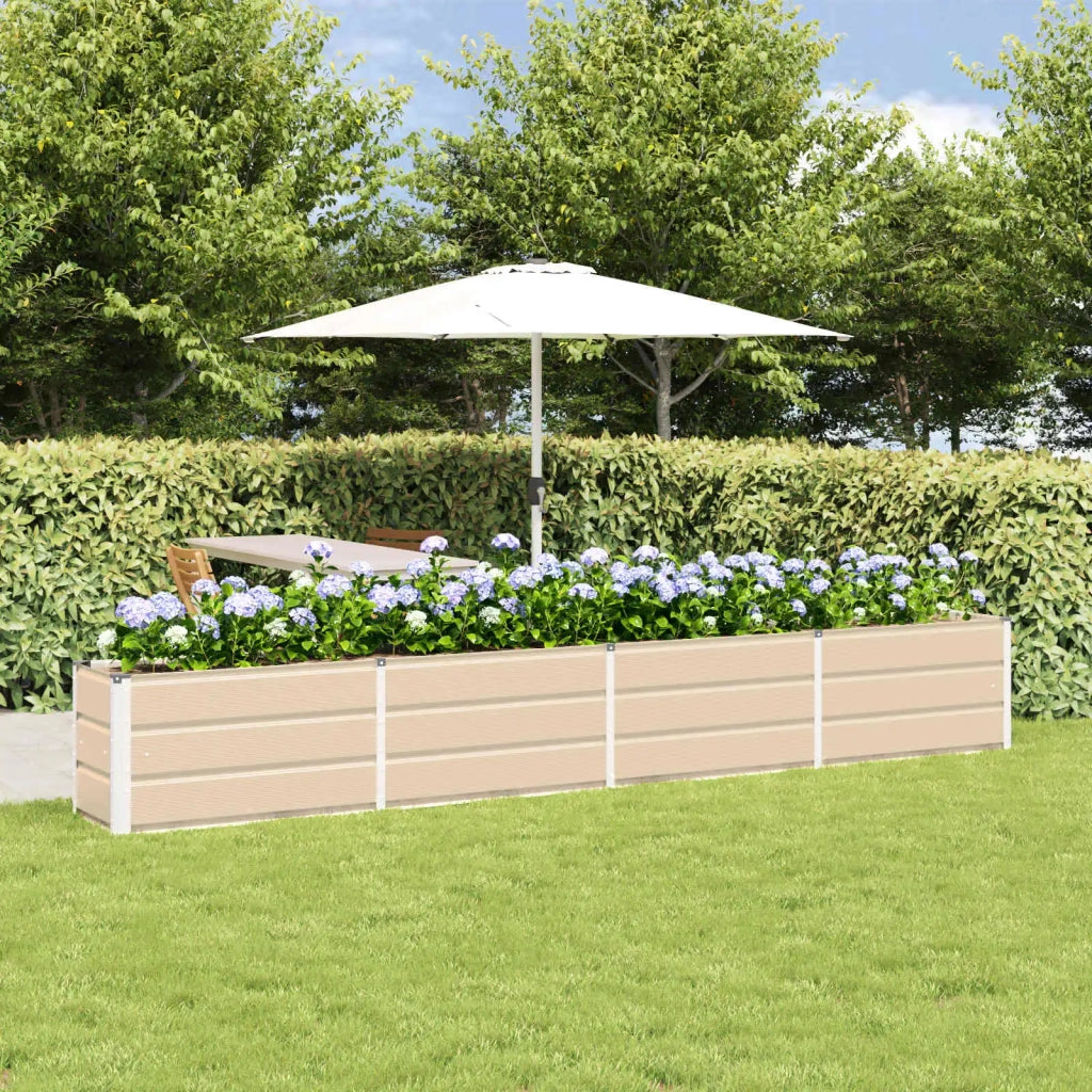 Fioriera | Cassetta per fiori | Vaso Avorio 320 x 40 x 45 cm Acciaio