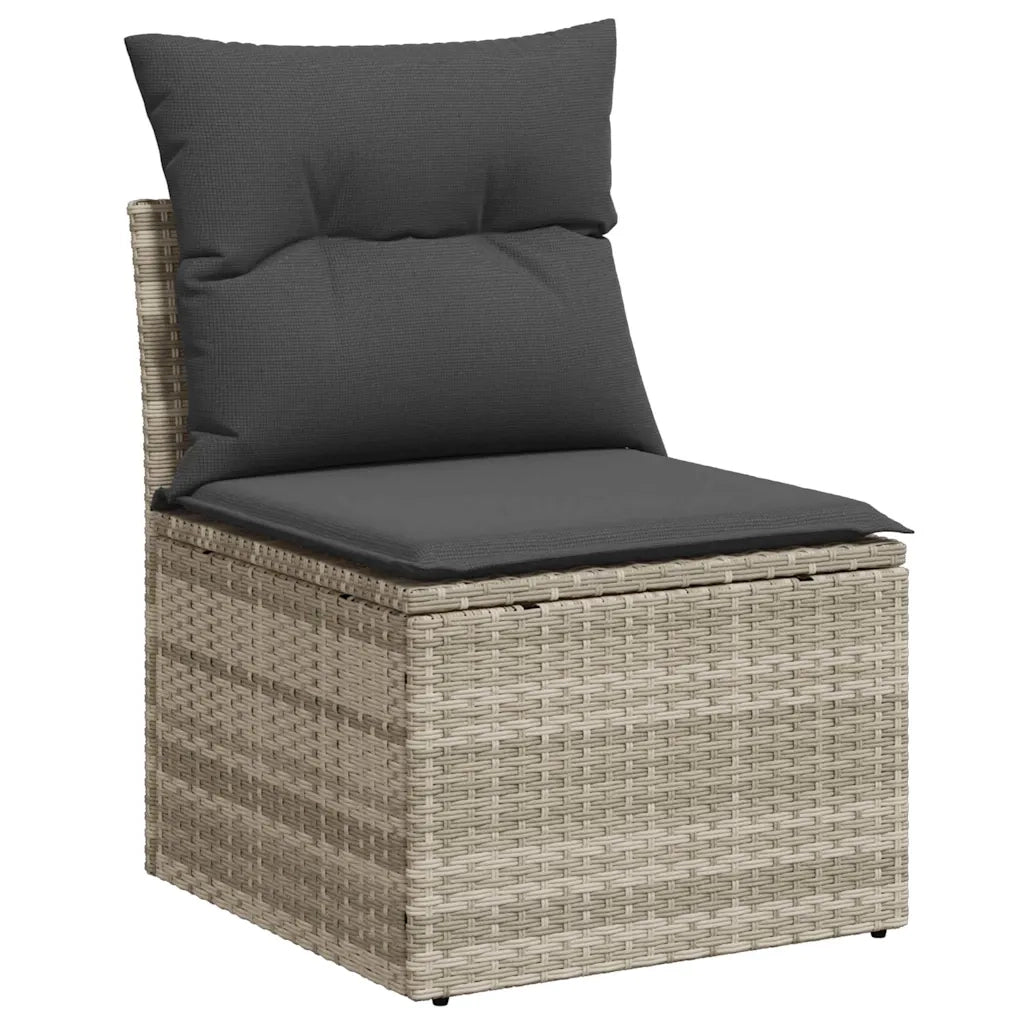 Set Divano da Giardino 8 pcs Grigio chiaro Poly Rattan