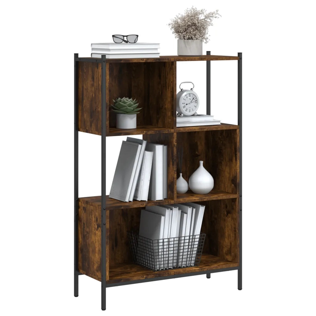 Libreria Rovere Fumo 72x28x109 cm in Legno Multistrato 838885