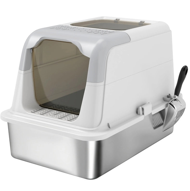 CASSETTA LETTIERA con coperchio 60,4x40,4x41,8 cm acciaio inox bianco