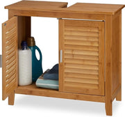 Cassetto per sanitari con 2 porte - bambù e MDF - HBD 60x67x30 - naturale. Wastafel