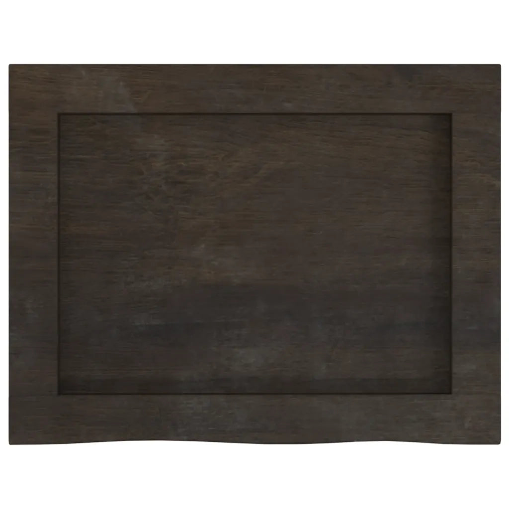Piano Bagno Marrone Scuro 40x30x(2-4)cm Legno Massello Trattato