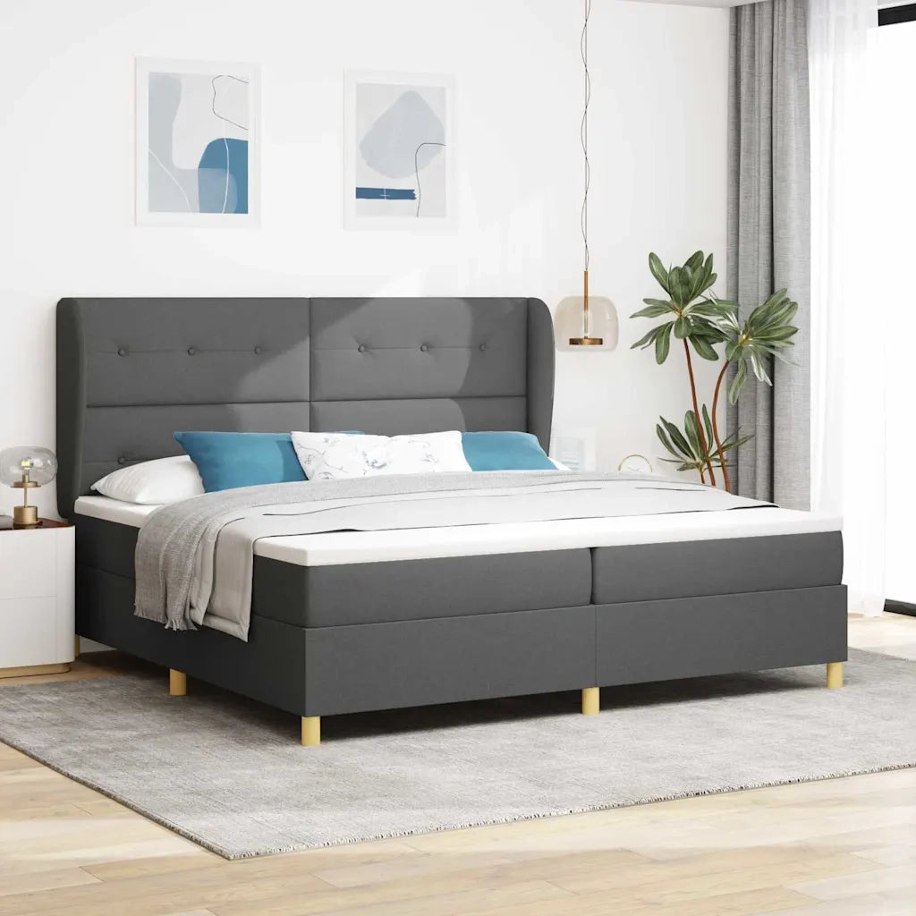 Letto con molle e materasso Grigio Scuro 90x190 cm Tessuto 3340775