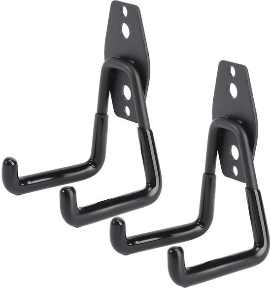 Hanger per garage 2 pezzi - Hanger per attrezzi - Hanger per biciclette - Hanger per tubi di irrigazione - Hanger per attrezzature di scuderia - 11 x 7 x 1 cm