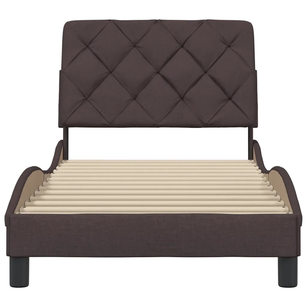 Giroletto senza Materasso Marrone Scuro 80x200 cm Tessuto 3310562