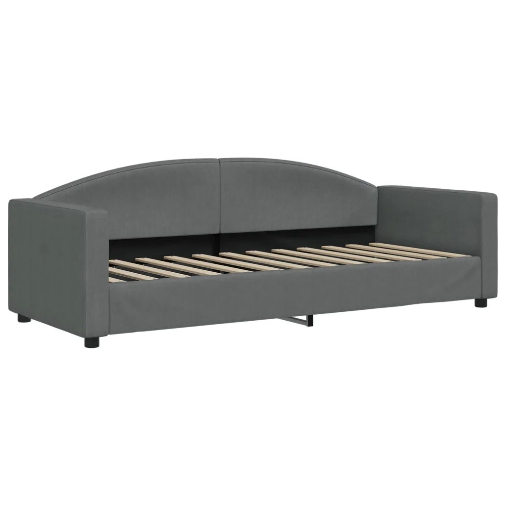Divano Letto Estraibile Materassi Grigio Scuro 80x200cm Tessuto