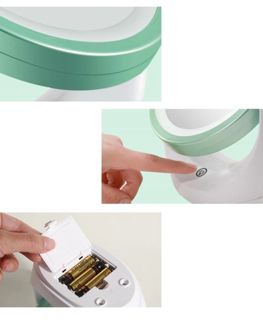 Doppio Specchio a led per trucco da tavolo girevole ingrandimento 5X WL8001