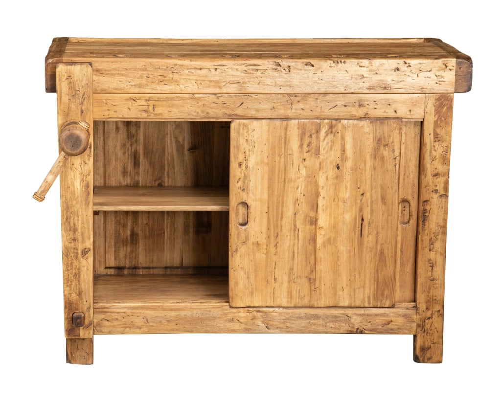 Biscottini Banco da lavoro Country legno massello di tiglio finitura naturale Made in Italy