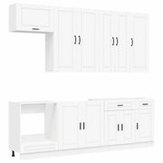 Set di armadi con cassetto 8 pcs Bianco Legno multistrato 3438163
