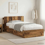 Telaio del letto con storage Legno antico 100 x 200 cm