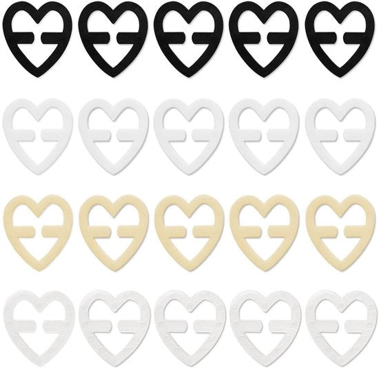 Accessori per sostenitori - Forma a cuore - Antiscivolo - Cinture per sostenitori adattabili - Accessori per sostenitori - 20 pezzi - Propilene resistente al tempo