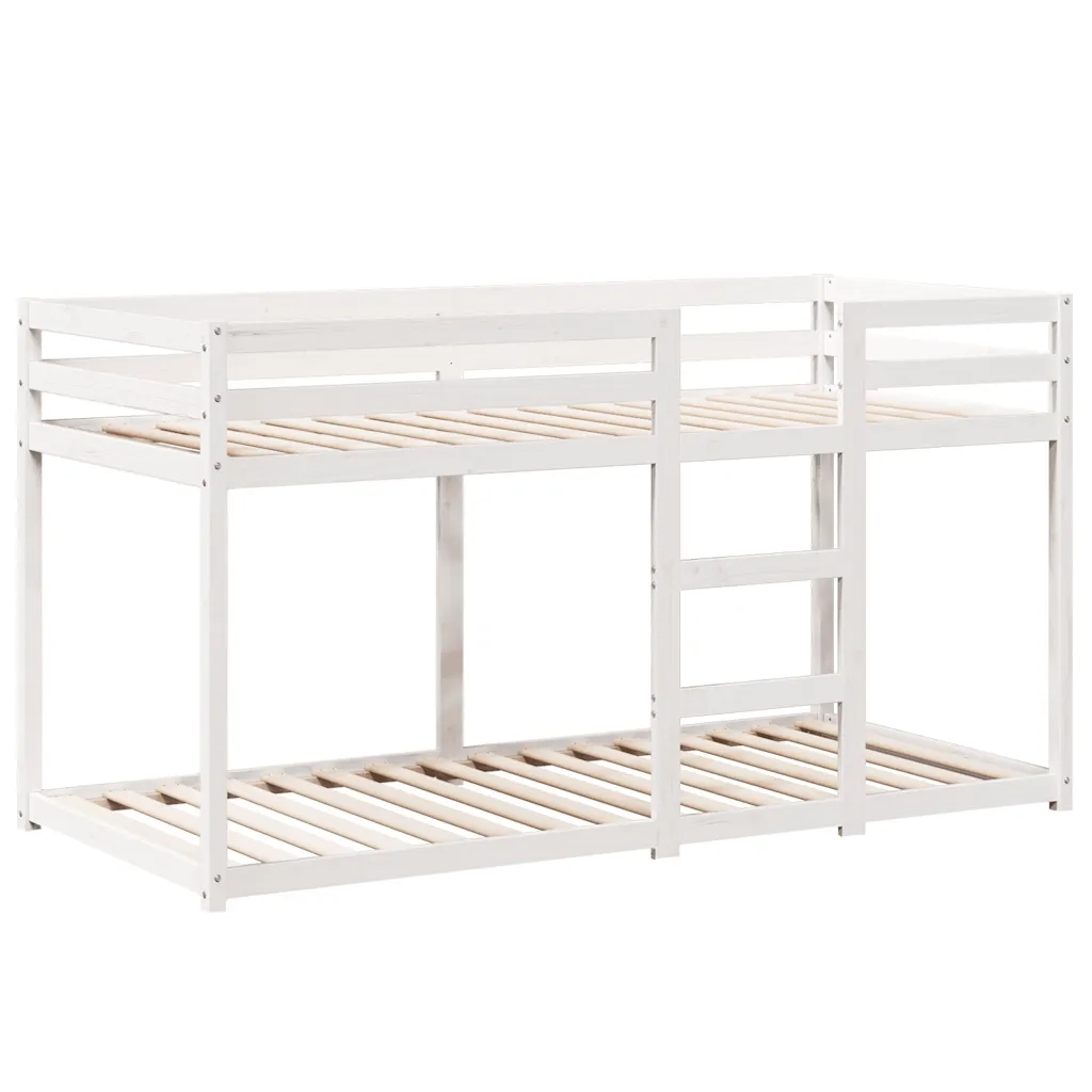 Letto a Castello senza Materasso Bianco 90x190cm Massello Pino 3281965