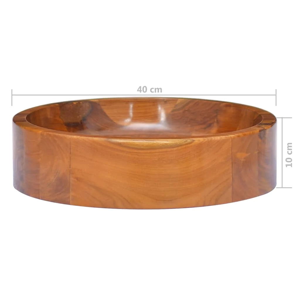 Lavandino da bagno lavabo da appoggio lavabo da bagno lavabo da interno diametro 40 cm legno massello di teak 02_0002869