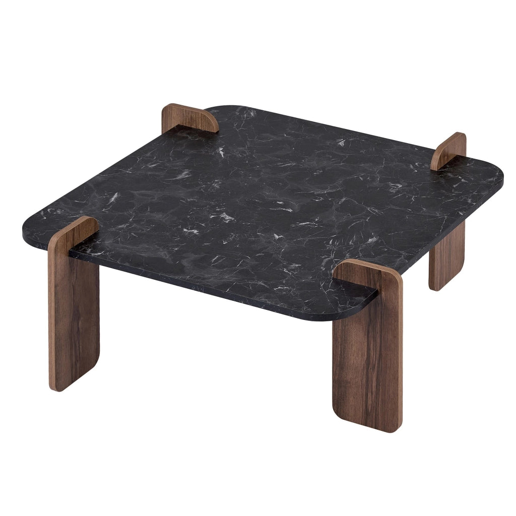 Tavolino in legno "Marais" - 90 x 90 x 35 cm - Nero