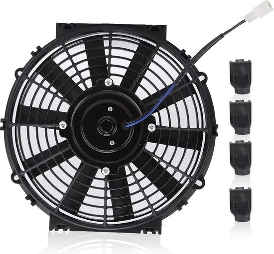 Ventilatore di raffreddamento radiatore 10 pollici, 2100 giri/min, motore universale 24V 80W, ventilatore di raffreddamento elettrico con 10 pale a scorrimento rettilineo per auto - alta qualità e efficienza del ventilatore per auto