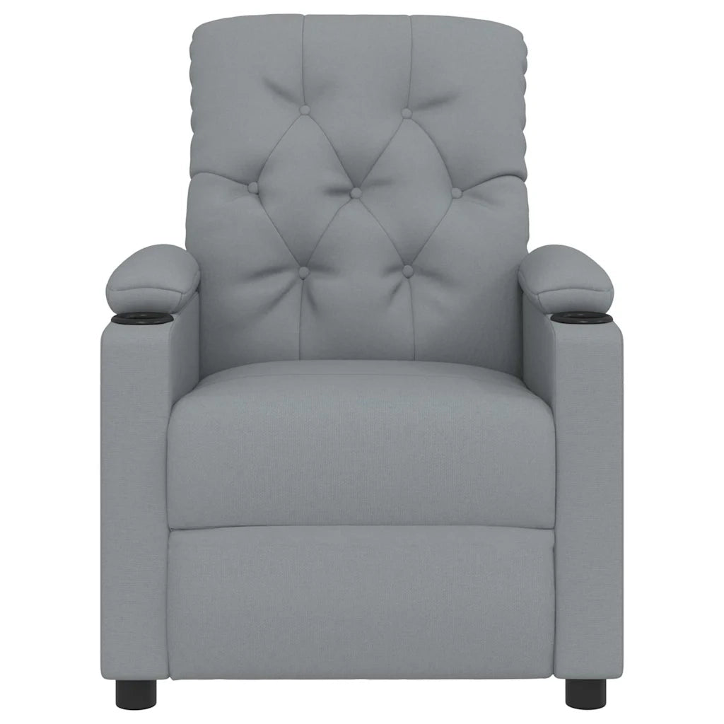 Divano Sedia-Poltrona Reclinabile in Tessuto Grigio Chiaro 602626