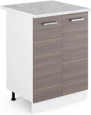 Mobiletto base cucina R-Line, Grigio nobile, 60 cm, PL Marmo, per la libera combinazione all'interno di sistemi cucina modulari