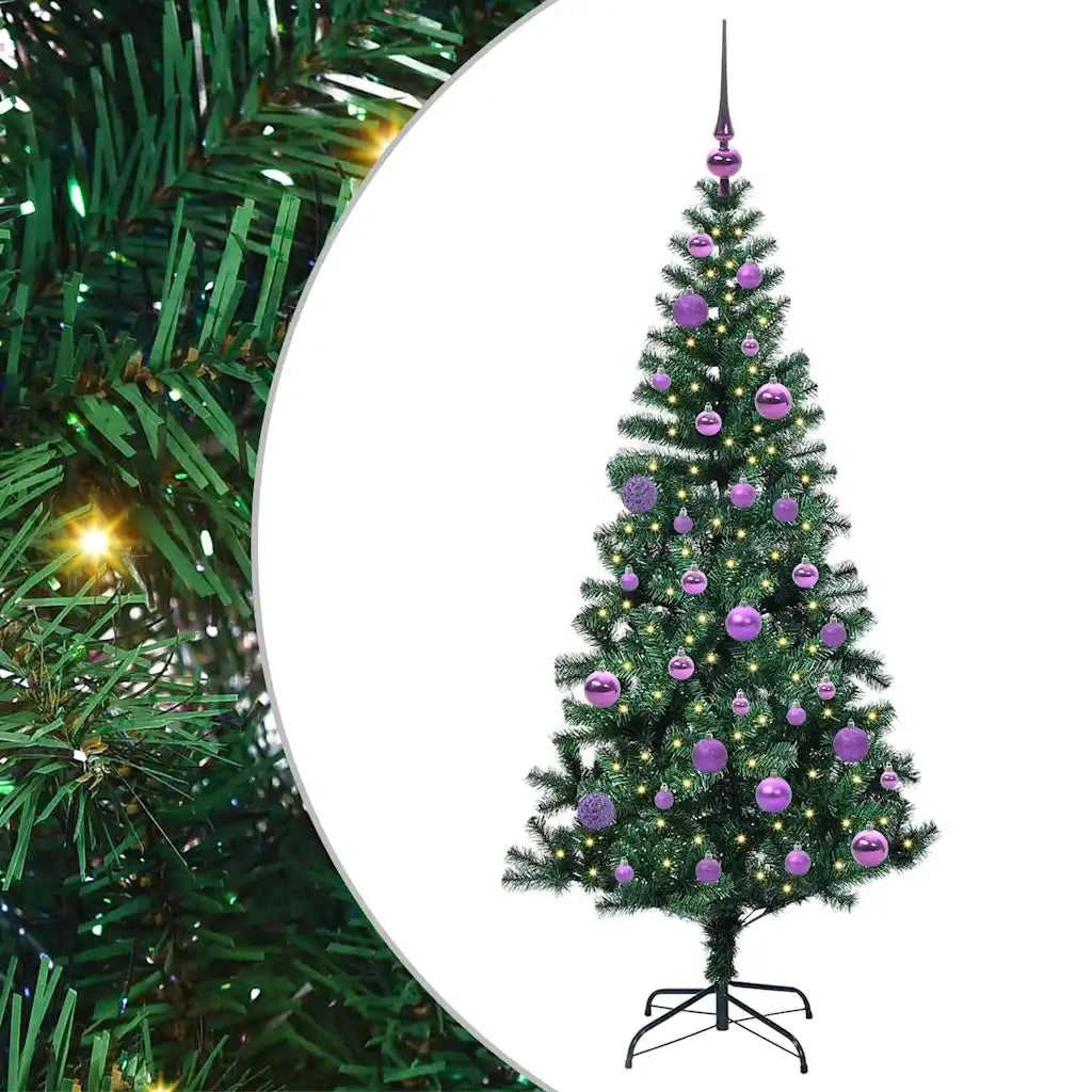 Albero di Natale Artificiale-Albero Natalizio con luci integrate Verde 150 cm 376294