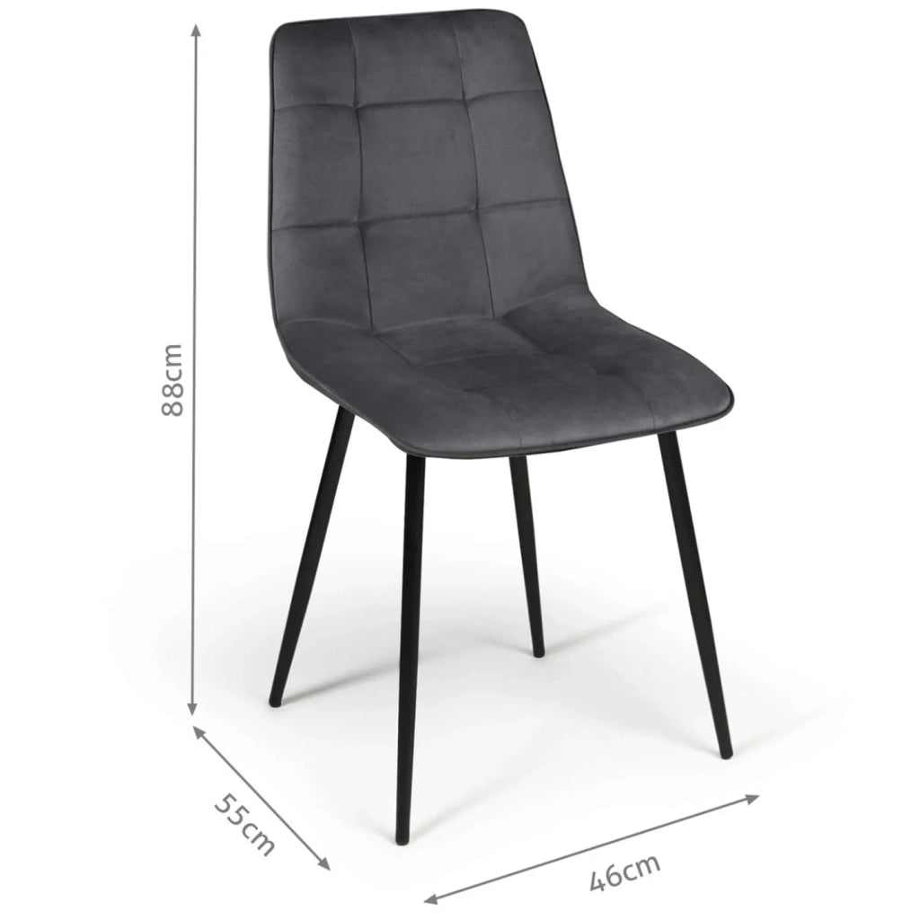 IDMarket - Set di 6 sedie da pranzo in velluto grigio scuro MILA