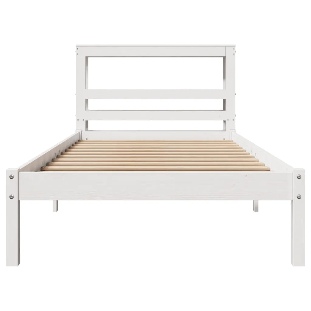 Giroletto senza Materasso Bianco 100x200 cm Legno Massello Pino 3306538