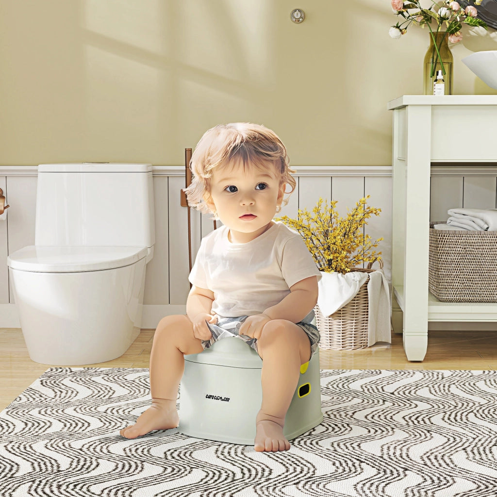Vasino per Bambini Evolutivo 3 in 1 con Vaschetta Rimovibile Grigio