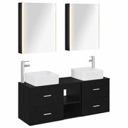 Set di mobili per il bagno 5 pcs Rovere Nero 3406768