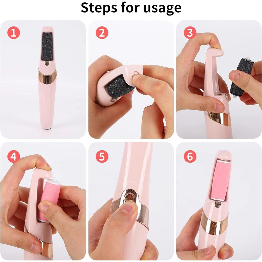 Trade Shop - Pedicure A Batteria Ricaricabile Elimina Calli Rimuovi Duroni Piedi Esfoliante -
