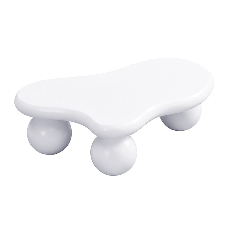 Tavolino da salotto a forma di nuvola con LED 16 colori; 95x62;5x32 cm; bianco in MDF