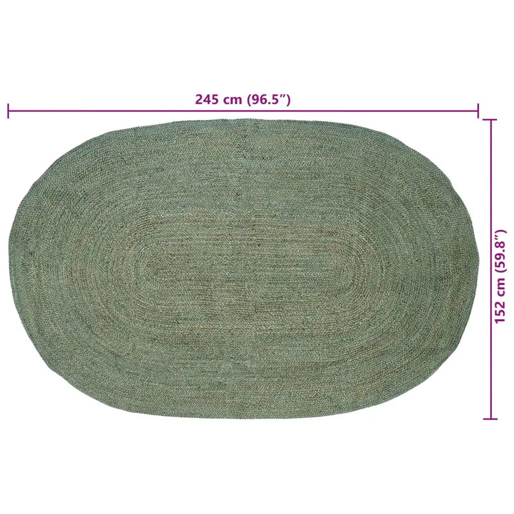 Tappeti per area Verde Oliva 152 x 245 cm Juta