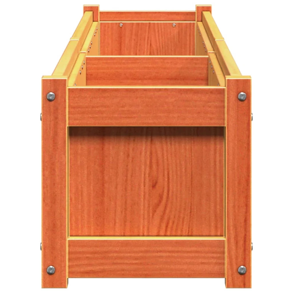 Fioriera rialzata per piante fiori terrazza giardino finitura a cera 180 x 31 x 31 cm legno di pino massiccio marrone 02_0038448