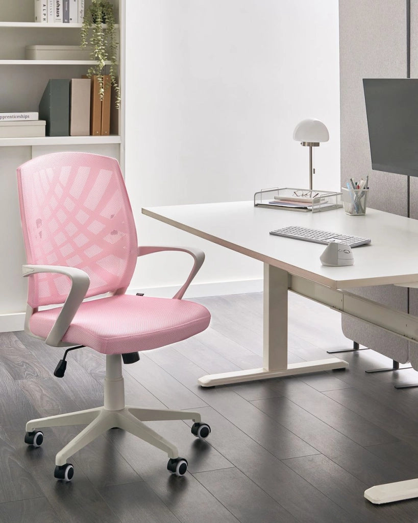 Sedia da ufficio rosa blu poliestere Mesh girevole scrivania computer altezza regolabile
