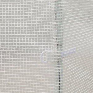 Serra a Tunnel 300x200x190 cm con 4 Finestrelle e Ingresso a Zip Acciaio Zincato e PE Bianco