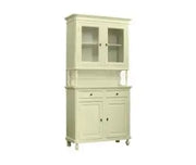 Credenza cristalliera napoletana in legno 2 ante Shabby chic avorio