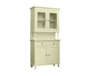 Credenza cristalliera napoletana in legno 2 ante Shabby chic avorio