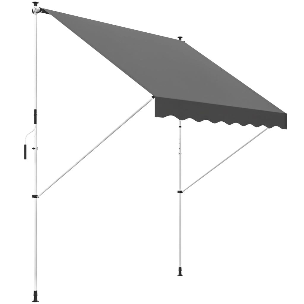 Tendone Manuale Retrattile per Terrazza ¨C zephmum ¨C Grigio 300x150x170-280 cm