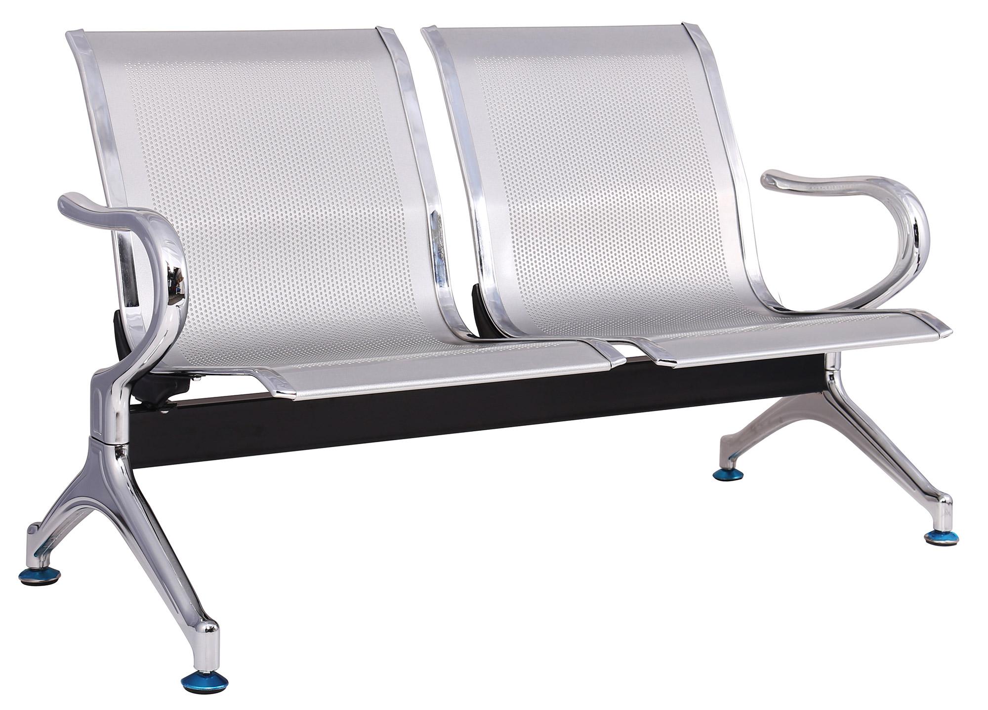 Panca per Sala Attesa 2 Posti in Acciaio da Ufficio Tosini Grigia