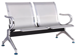 Panca per Sala Attesa 2 Posti in Acciaio da Ufficio Tosini Grigia