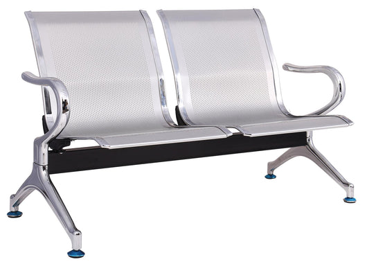 Panca per Sala Attesa 2 Posti in Acciaio da Ufficio Tosini Grigia