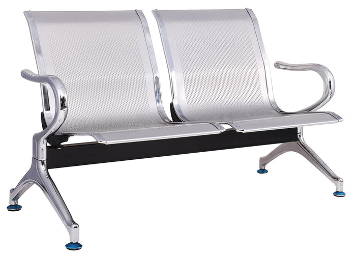 Panca per Sala Attesa 2 Posti in Acciaio da Ufficio Tosini Grigia