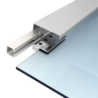 Porta Scorrevole Interna in Vetro Smerigliato e Satinato con Binario B2 e Maniglia per Bagno Cucina Studio Vetro 205x 102.5x 0,8cm