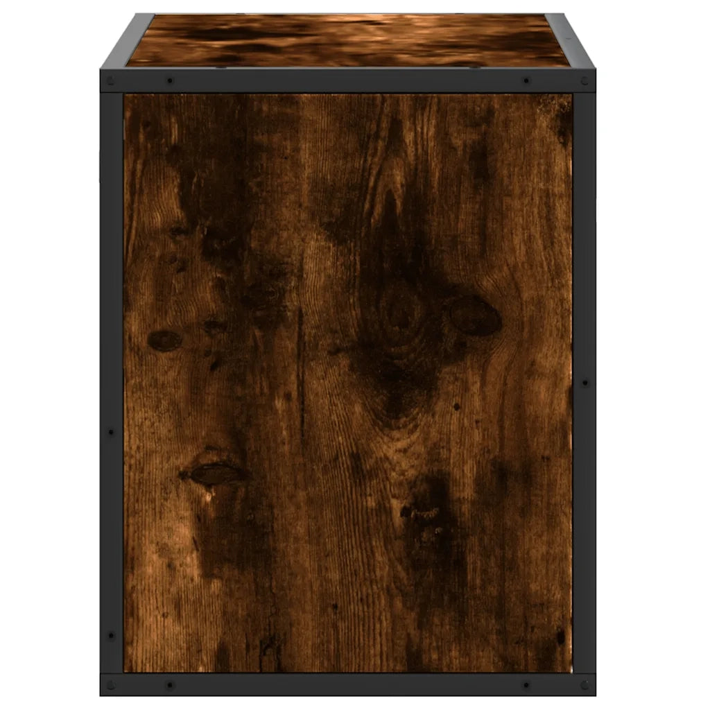 Mobile TV Rovere Fumo 60x31x39,5 cm Legno Multistrato e Metallo 848916