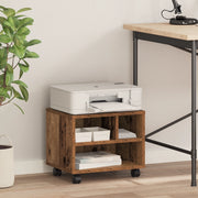 Supporto per Stampante con Ruote Legno Vecchio 41x32x33,5 cm