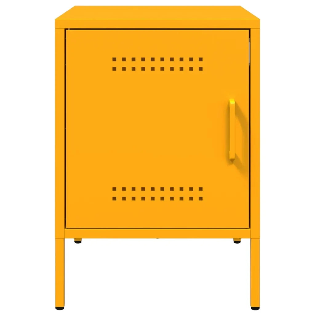 Comodino-Tavolino da notte Giallo Senape 36x39x50,5 cm in Acciaio 933970