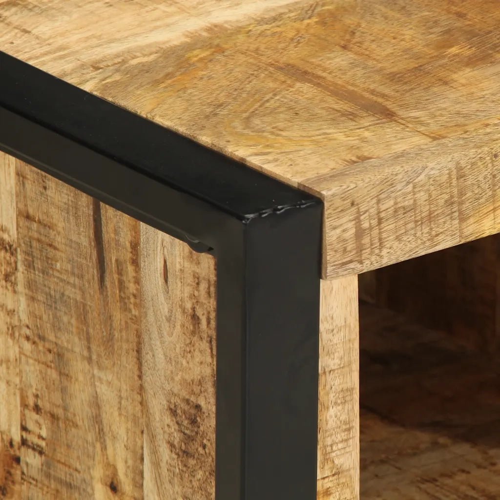 Tavolino da Salotto 90x50x36 cm Legno Massello di Mango Grezzo 4013555