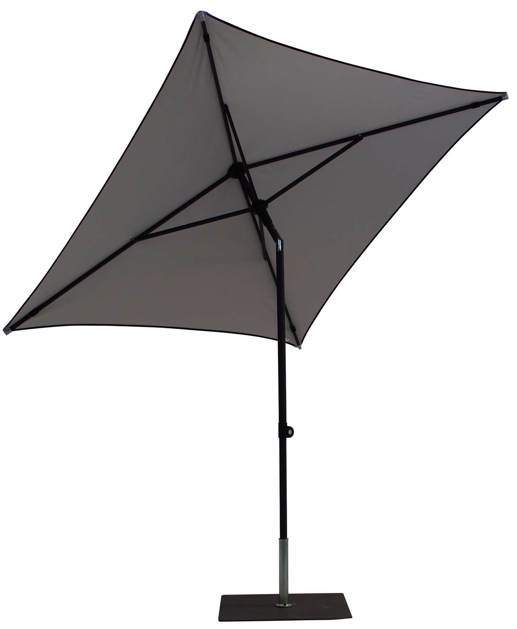 Ombrellone da Giardino 2x2 m Palo Ø38 mm in Alluminio Tessuto Dralon Acrilico Border Grigio